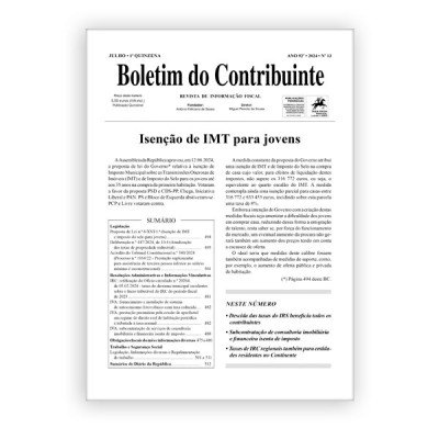 Boletim do Contribuinte nº 13 de 2024 - Digital