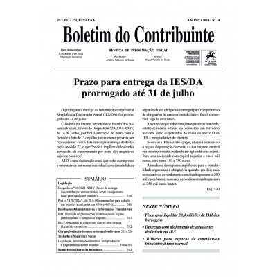 Boletim do Contribuinte nº14 de 2024 - Digital