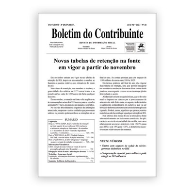 Boletim do Contribuinte nº20 de 2024 - Digital